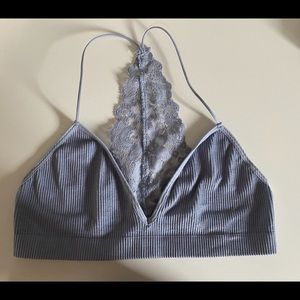 Blue bralette with lace detail